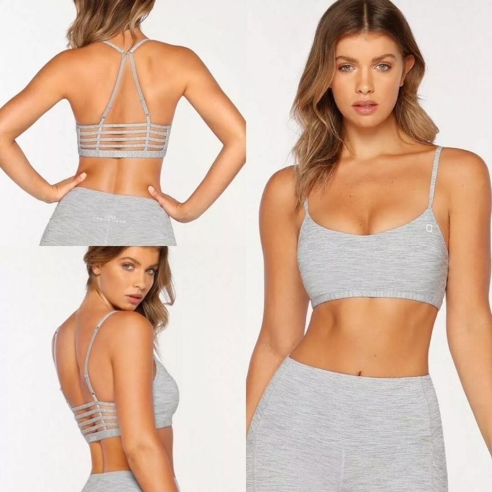Lorna Jane NWT Gray FLEX IT Strappy Sports BRA